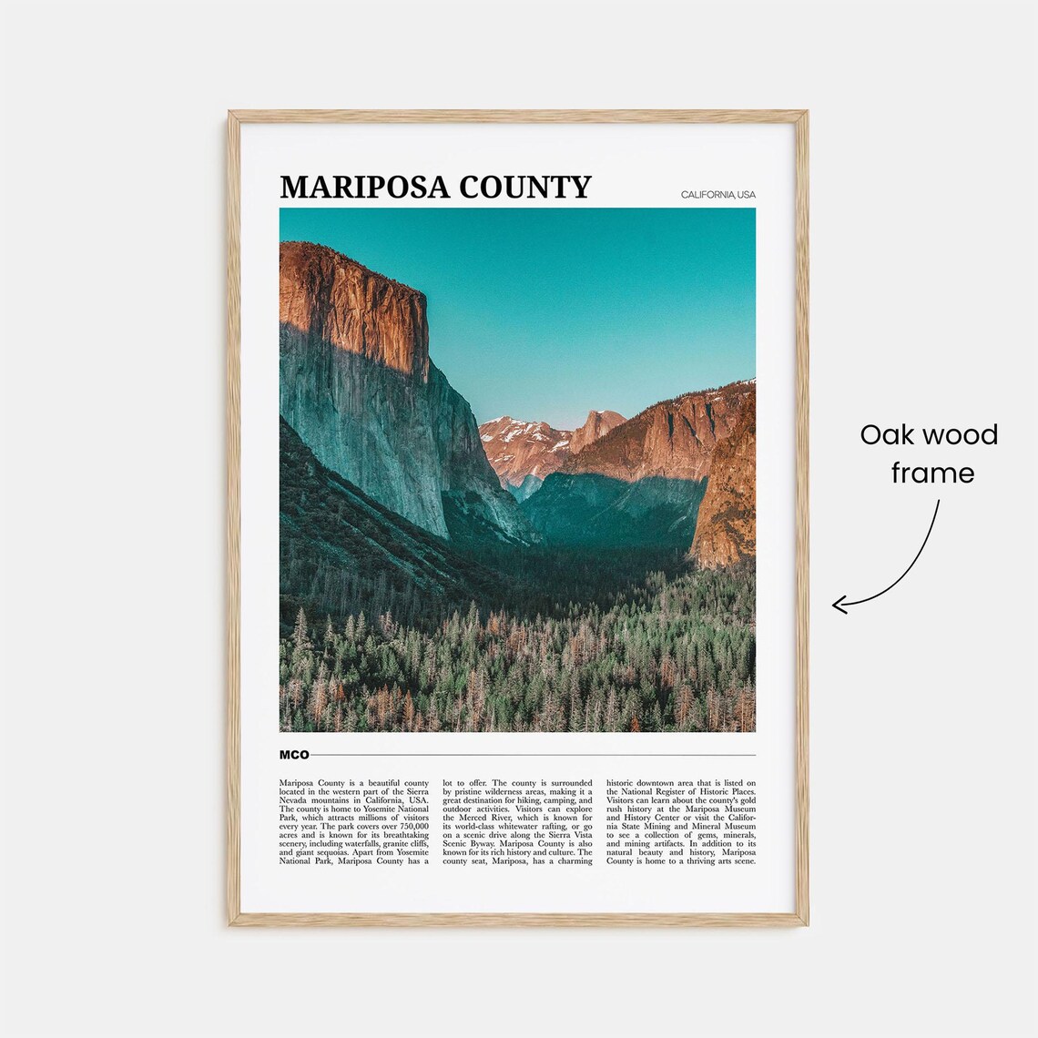 Mariposa County Travel Poster, USA Wall Art Print - Image 3