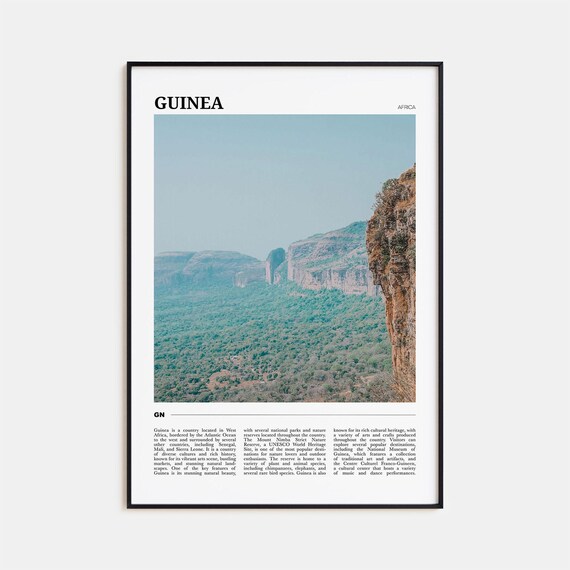 Guinea Travel Poster No 2 Guinea Wall Art Guinea Poster Print Guinea Photo Guinea Decor Africa