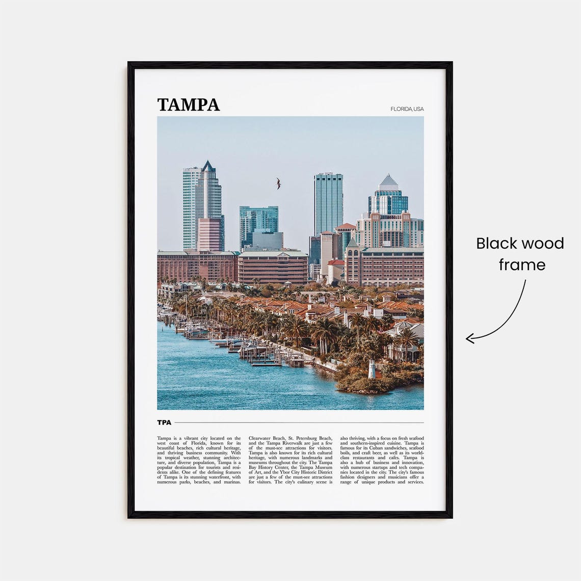 Tampa Travel Poster No 2 Tampa Wall Art Tampa Poster Print Tampa Photo Tampa Decor Florida Usa - Image 2
