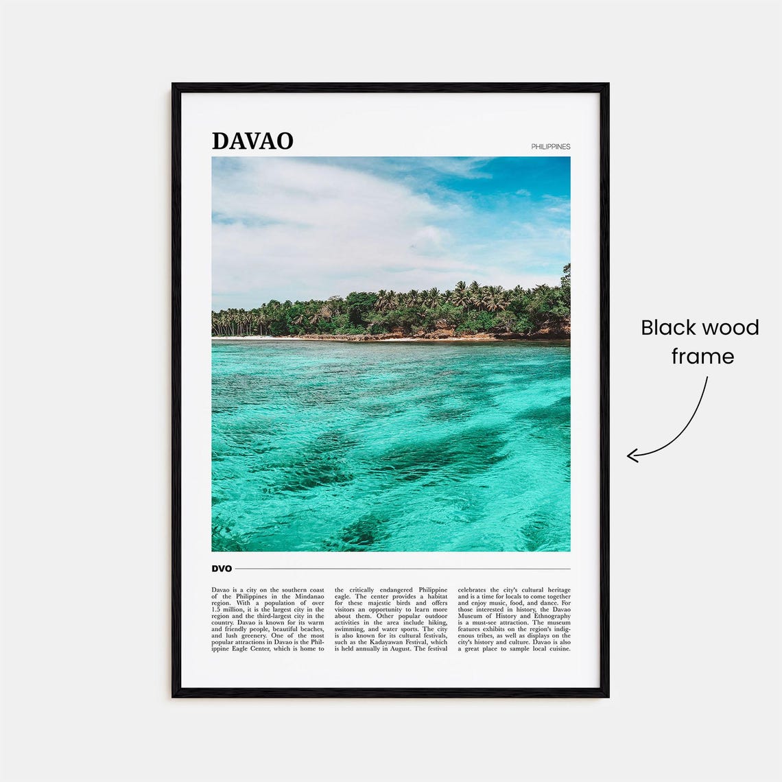 Davao Philippines Tropical Coastline Turquoise Water Island Poster - Image 2