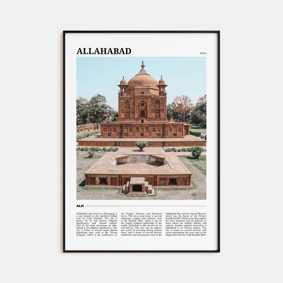 Allahabad India Mughal Era Tomb Vintage Photo Scenic Art Poster