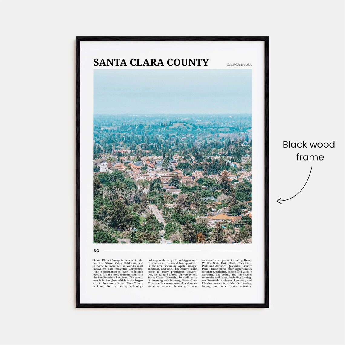 Santa Clara County Travel Poster, Holiday Wall Art - Image 2
