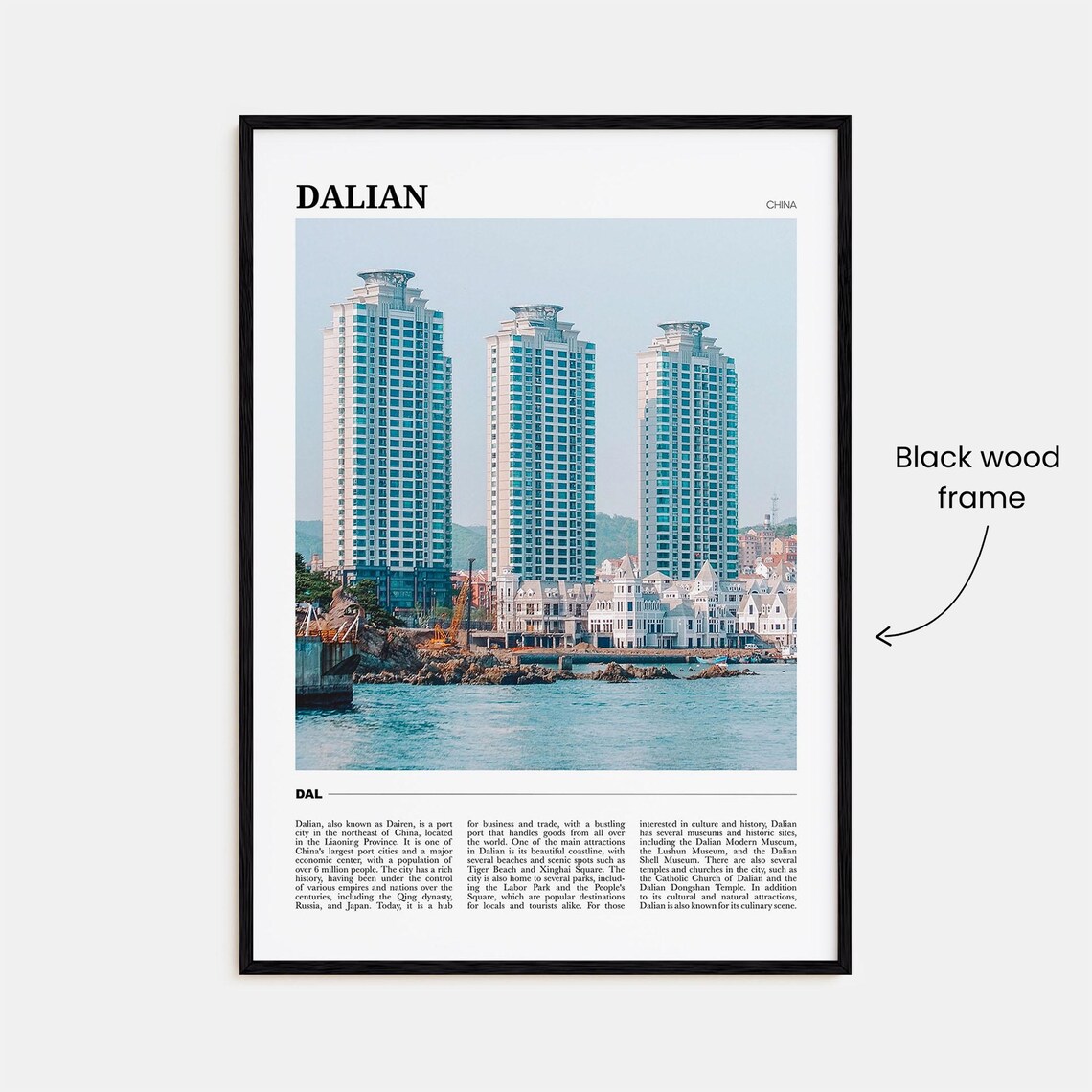 Dalian China Coastal Skyline High Rise Towers Seaside City Poster - Image 2