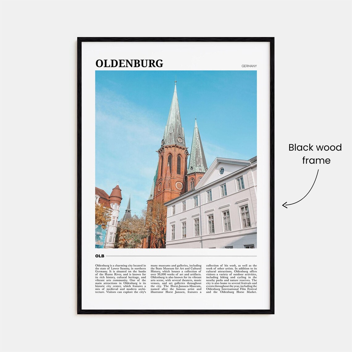 Oldenburg Germany Historic Church Spires European Travel Poster - Image 2