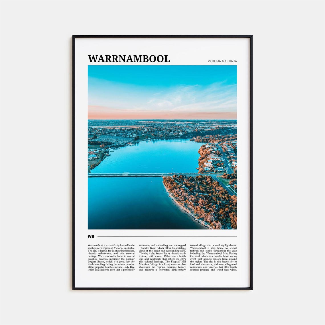 Warrnambool Victoria Australia Coastal Harbor Aerial View Poster