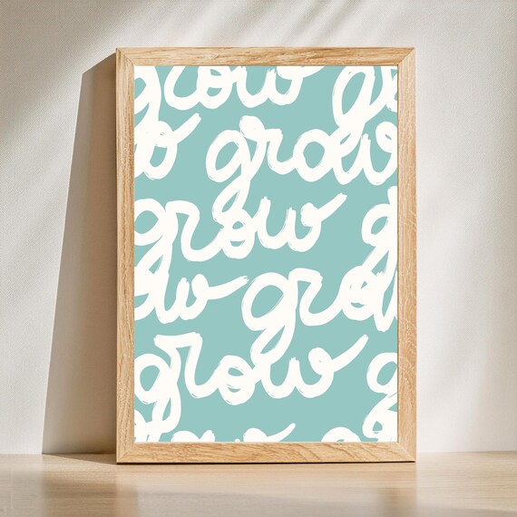 Preppy Blue Wall Print Art Girl Bedroom Decor Trendy Girly Prints