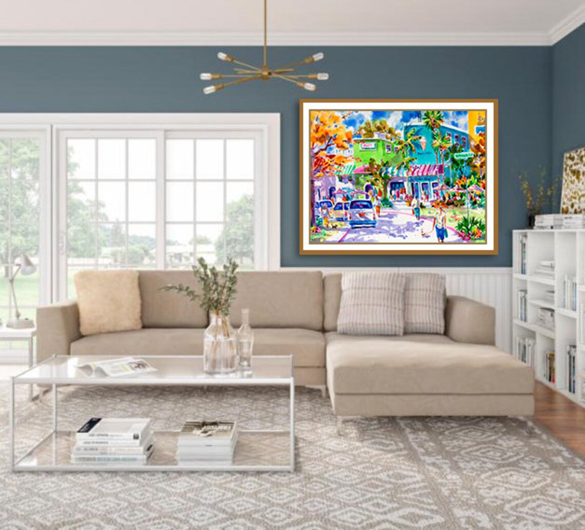 Sarasota Florida St Armands Circle Tropical Watercolor Print - Image 3