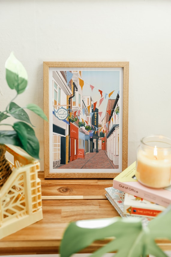Brighton The Lanes Travel Poster, Coastal Print