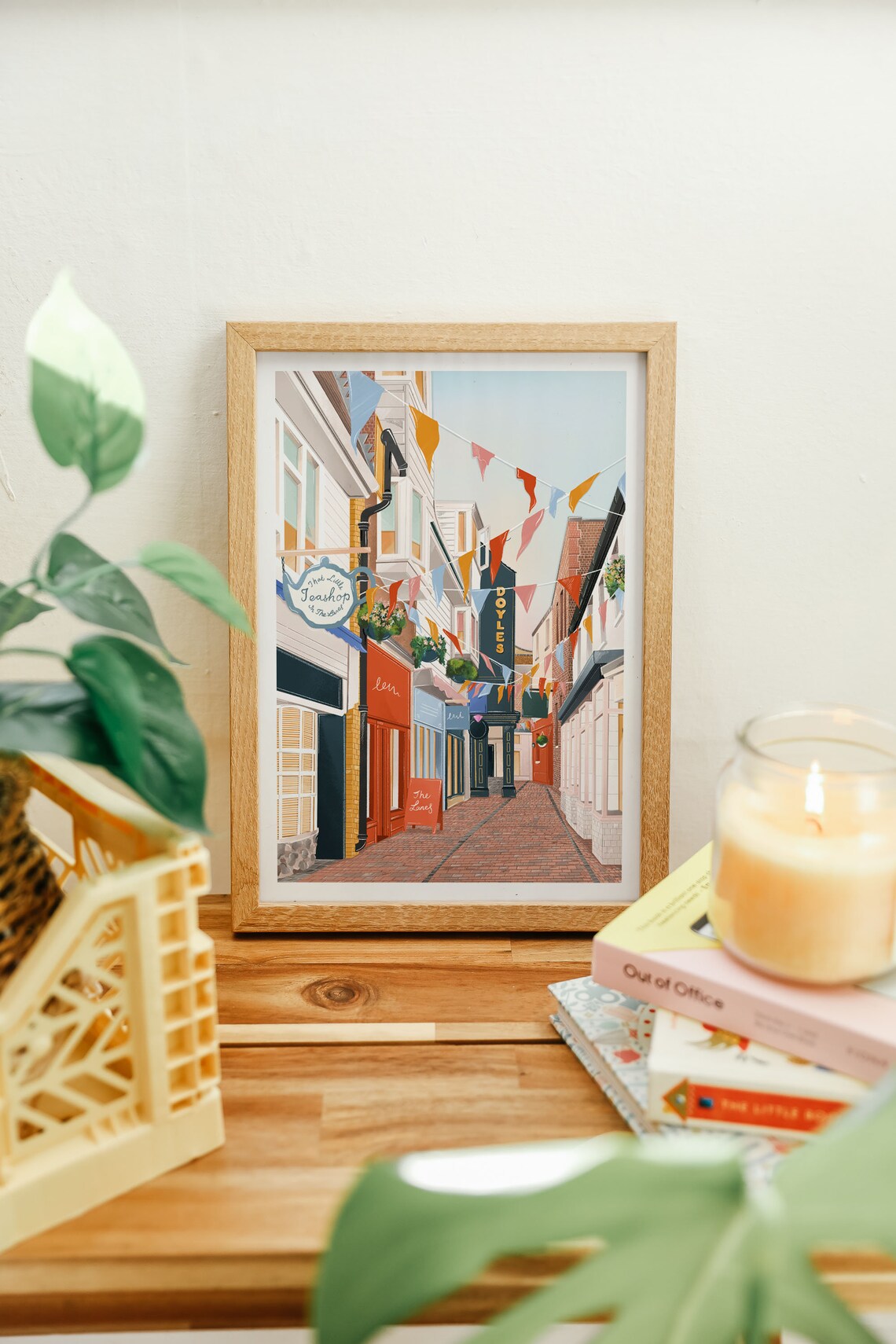 Brighton The Lanes Travel Poster, Coastal Print