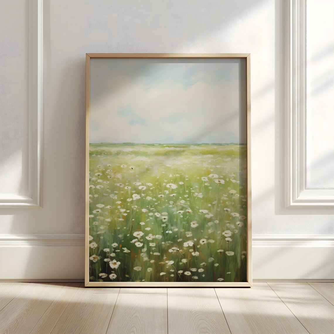 Wildflower Field Oil Painting Antique Spring Meadow Print Country Field Wall Art Vintage Poster Farmhouse Decor - Image 3