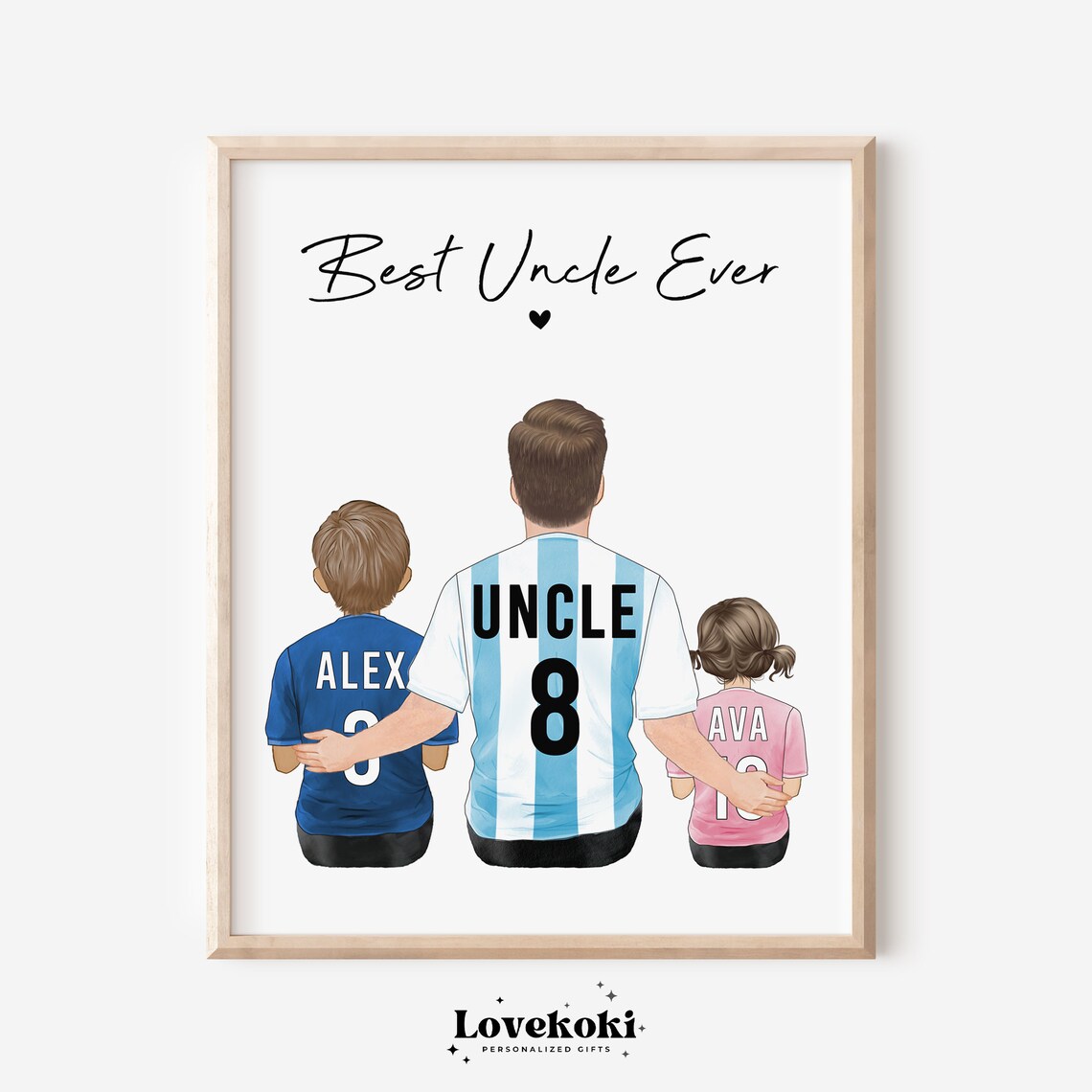 Personalized Christmas Soccer Uncle Art Print