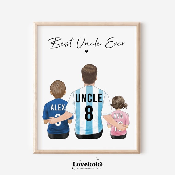 Personalized Christmas Soccer Uncle Art Print