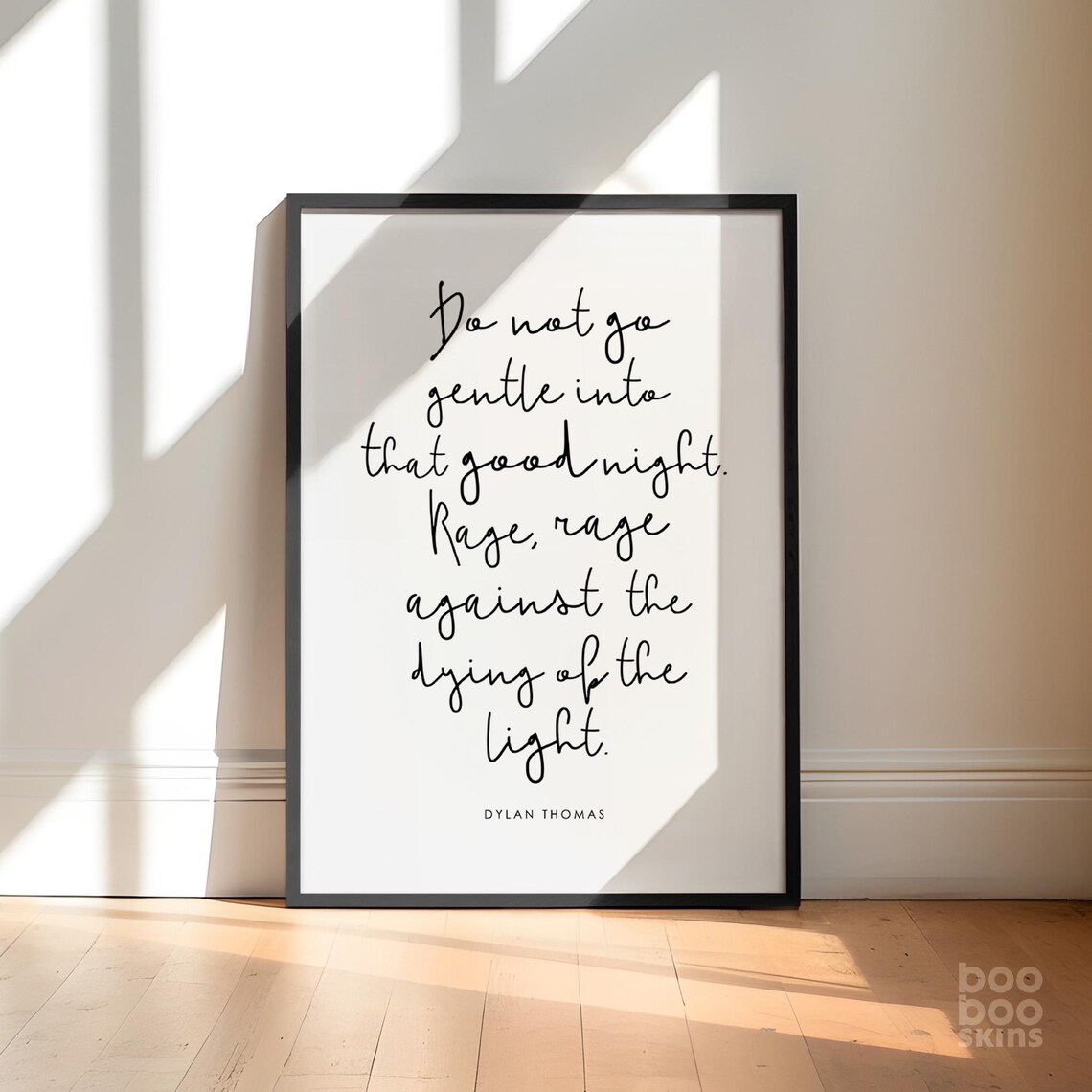 Dylan Thomas Quote Print, Literary Strength Living Room Decor