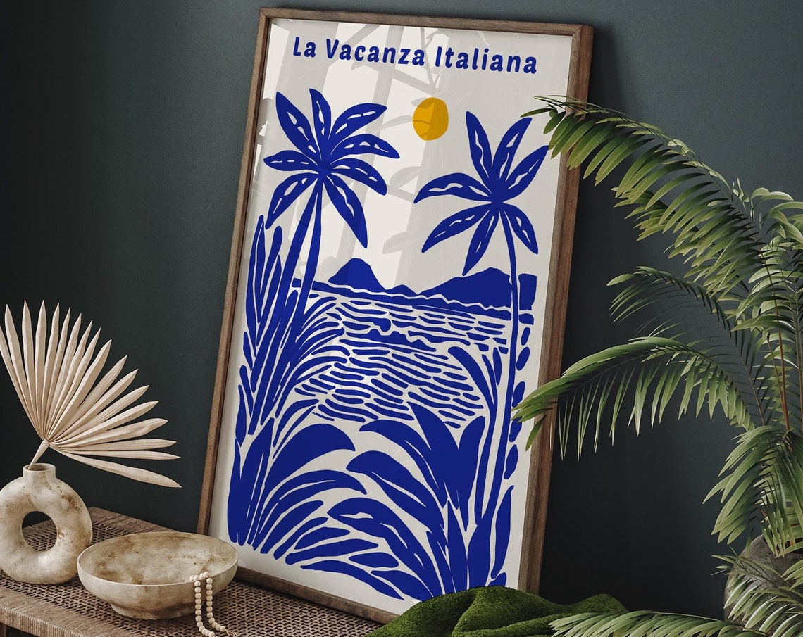 La Vacanza Italiana Blue Palms Coastal Sun Summer Scene Poster - Image 6