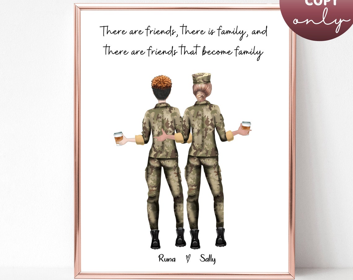Army Girls Gift Army Woman Gift Personalized Gift Military Friends Best Friend Gift Friendship Print Bestie Gifts Friendship Quote Custom 3