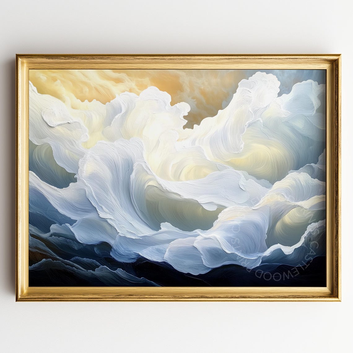 Abstract Ocean Waves Painting Coastal Wall Art White Foam Tidal In Motion 3d Oceanic Decor Sea Inspired Print 493