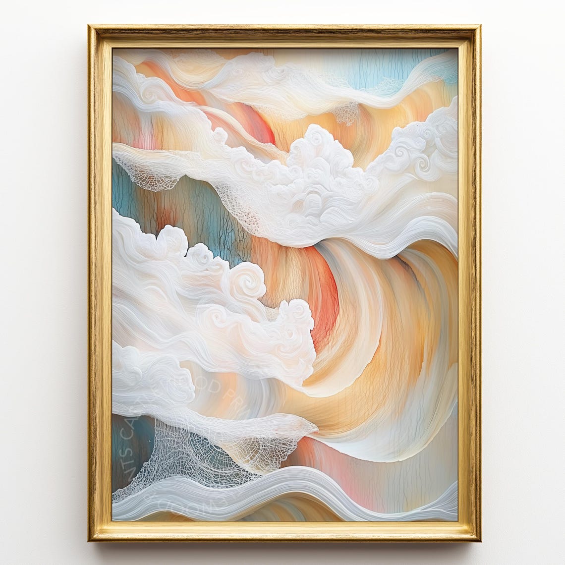 Abstract Cloudscape Painting Ethereal Wall Art Dreamy Skyscape Light And Airy Decor Modern Serene Home 470
