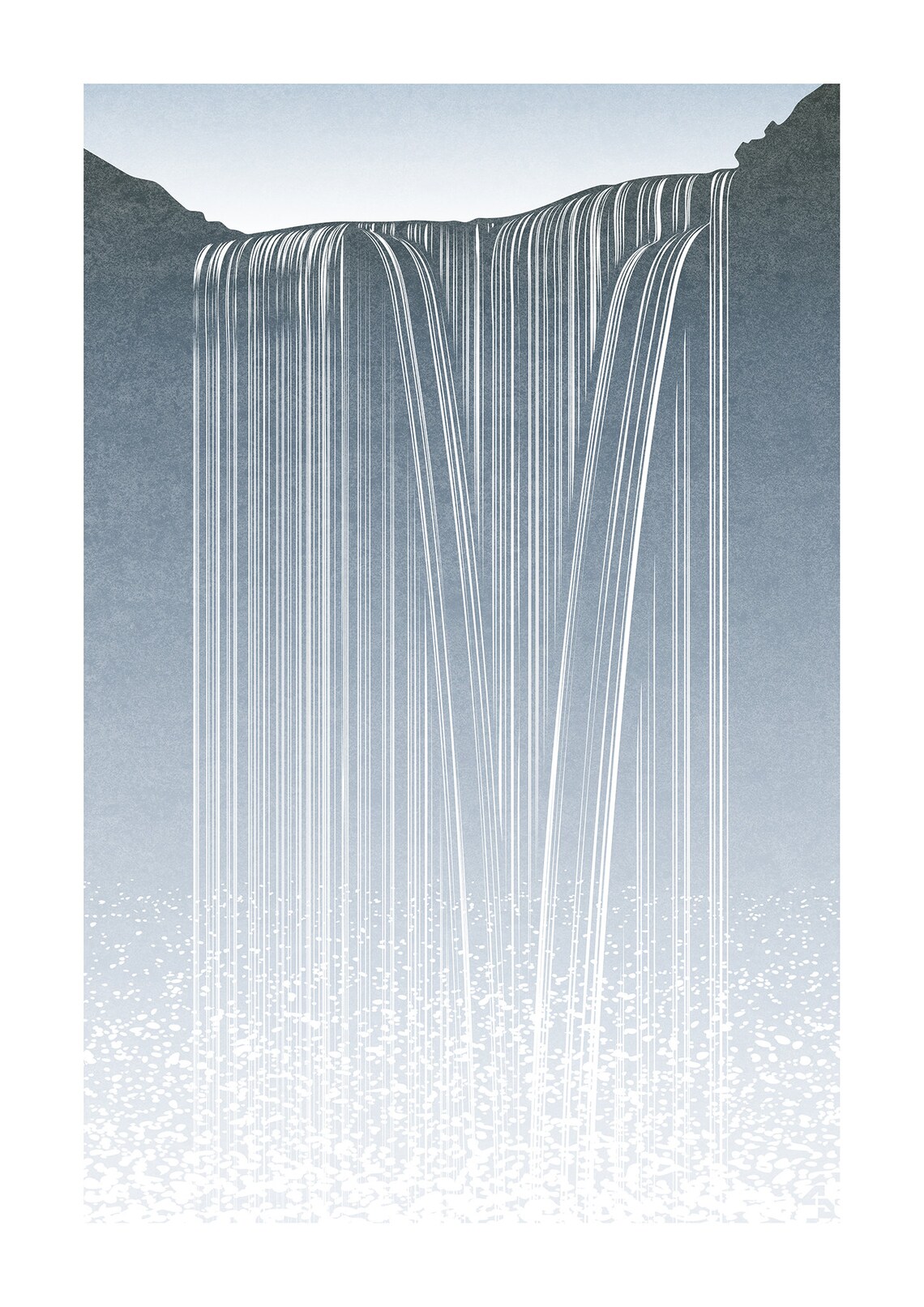 Skogafoss Minimalist Iceland Landscape Art Print - Image 3