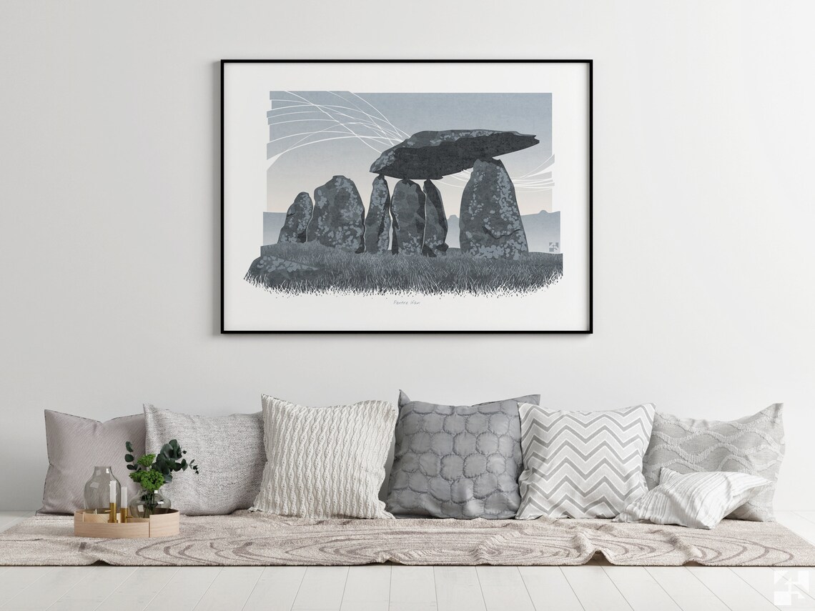 Pentre Ifan Wales Travel Poster, Landscape Art Print - Image 2