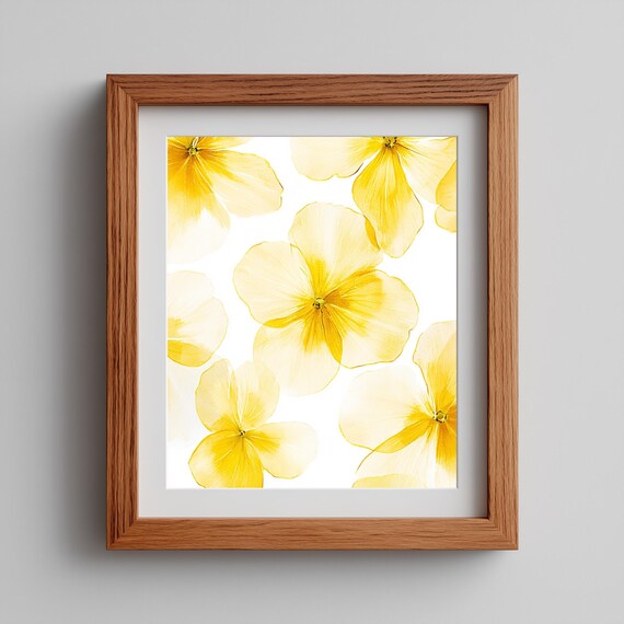 Yellow Flower Art Print, Modern Botanical Decor