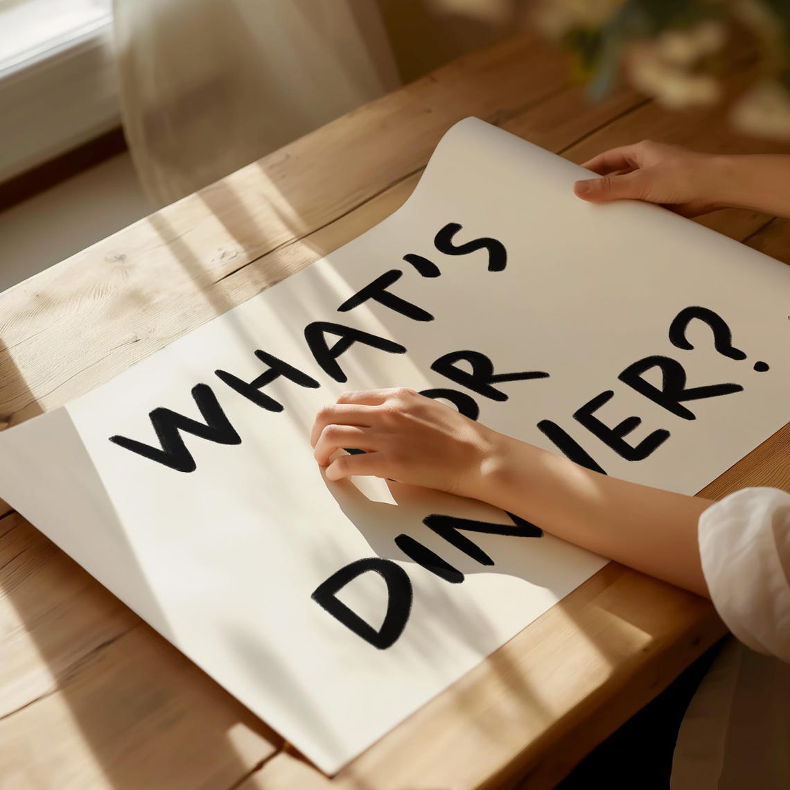 Whats For Dinner Funny Kitchen Quote Pink Border Typography Poster - Image 2