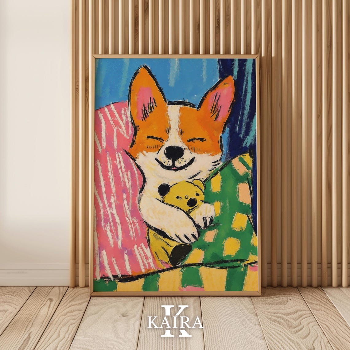 Sleeping Puppy Hugging A Yellow Teddy Bear Under A Blanket Poster - Image 5