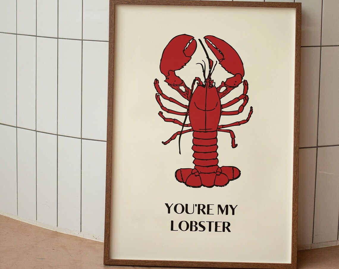 Youre My Lobster Red Lobster Funny Best Friends Quote Wall Art