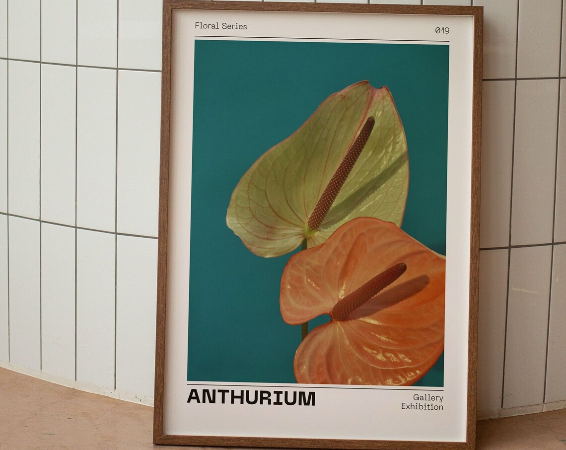 Anthurium Andraeanum Floral Art Print, Spring Poster