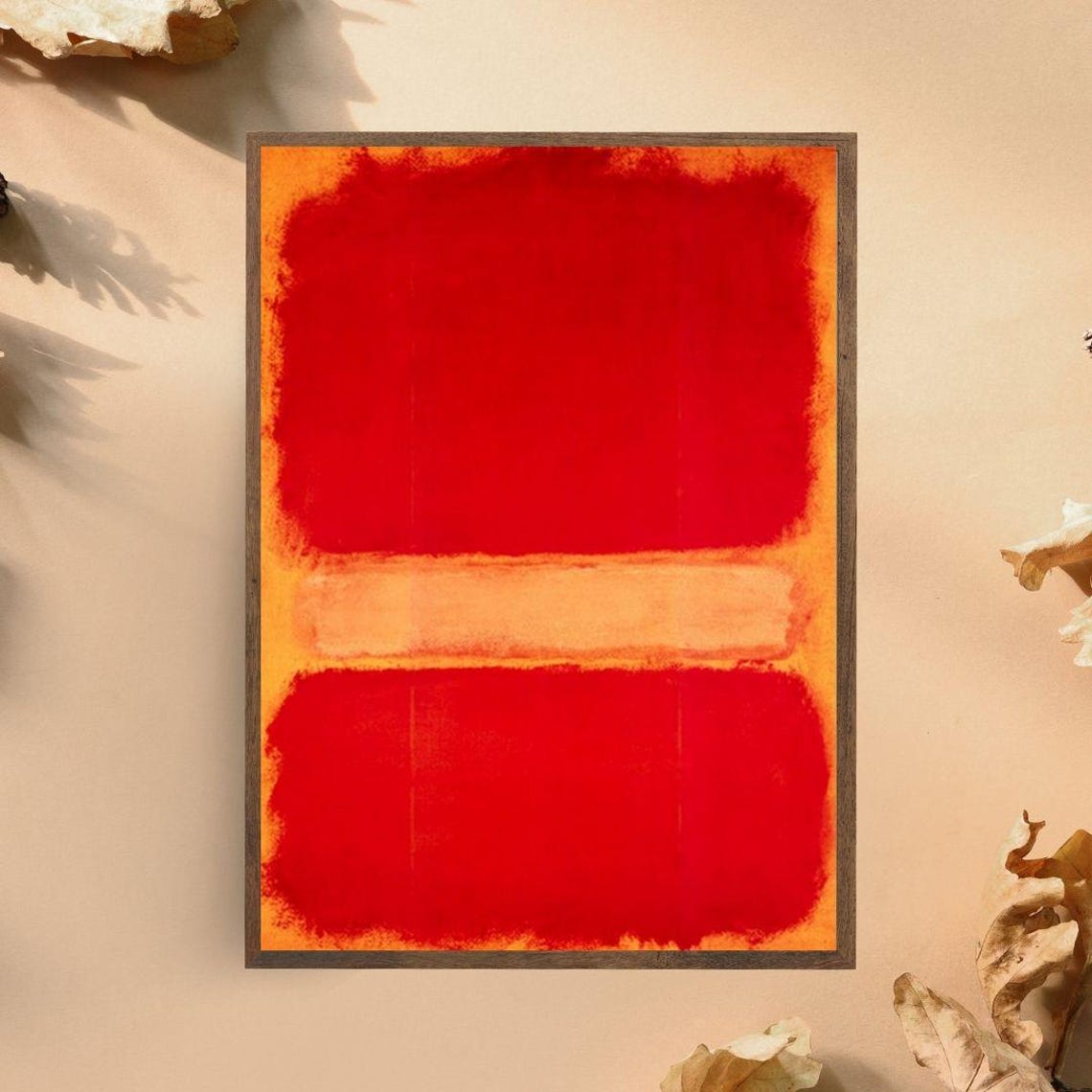 Vibrant Red And Orange Abstract Color Field Minimalist Art Poster