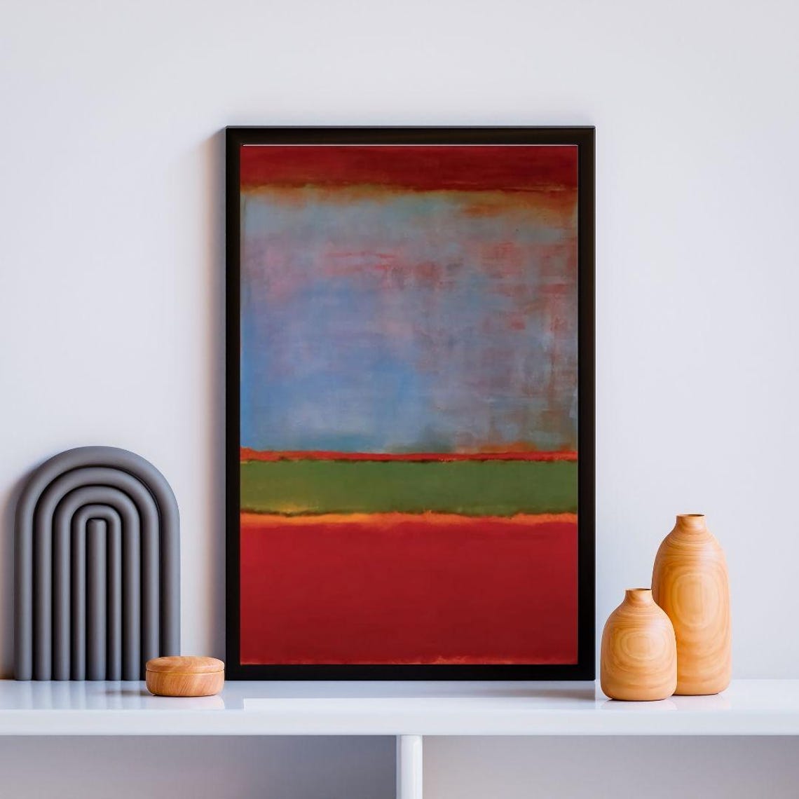 Bold Red Blue And Green Abstract Color Block Minimalist Art Poster - Image 2
