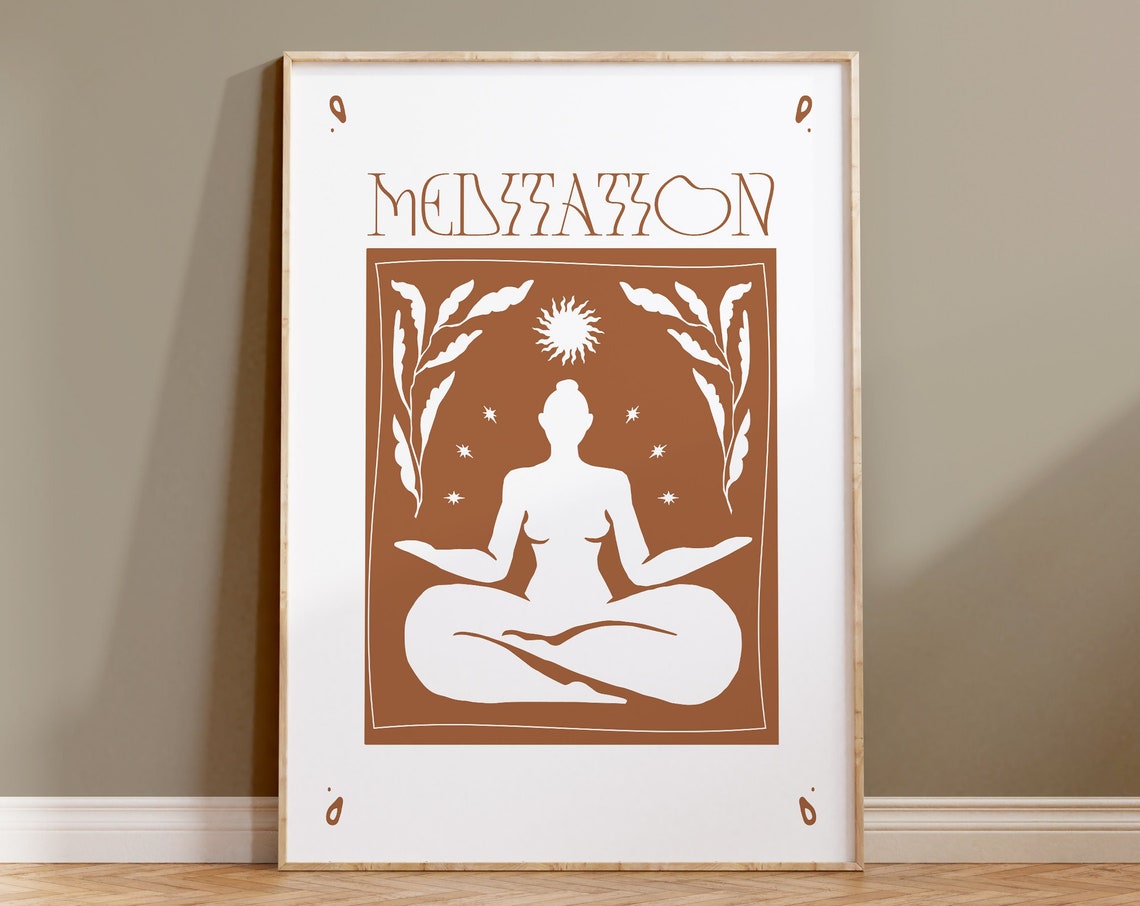 Yoga Pose Print Meditation Quote Art Body Positive Art Yoga Wall Decor Boho Yoga Print Abstract Woman Poster Minimalist Body Print