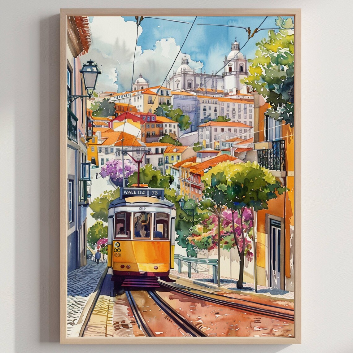 Lisbon Portugal Europe Watercolor Travel Poster