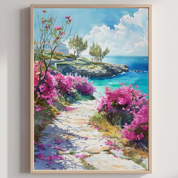 Bermuda Caribbean Watercolor Travel Poster Print