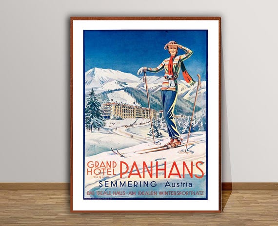 Grand Hotel Panhans Semmering Austria Vintage Travel Poster Travel Memories Poster Gift Idea Wall Decor