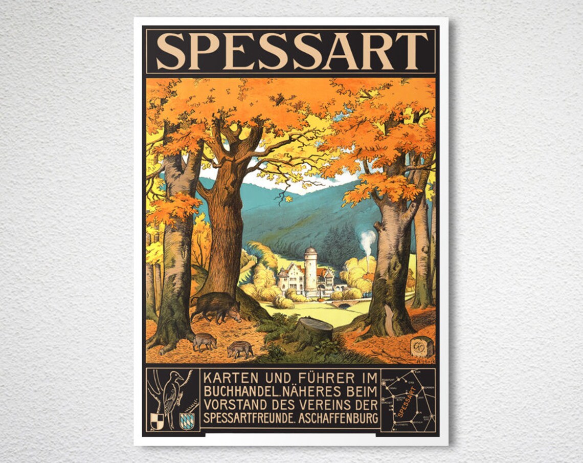 Spessart Germany Vintage Travel Poster, Wall Decor - Image 2