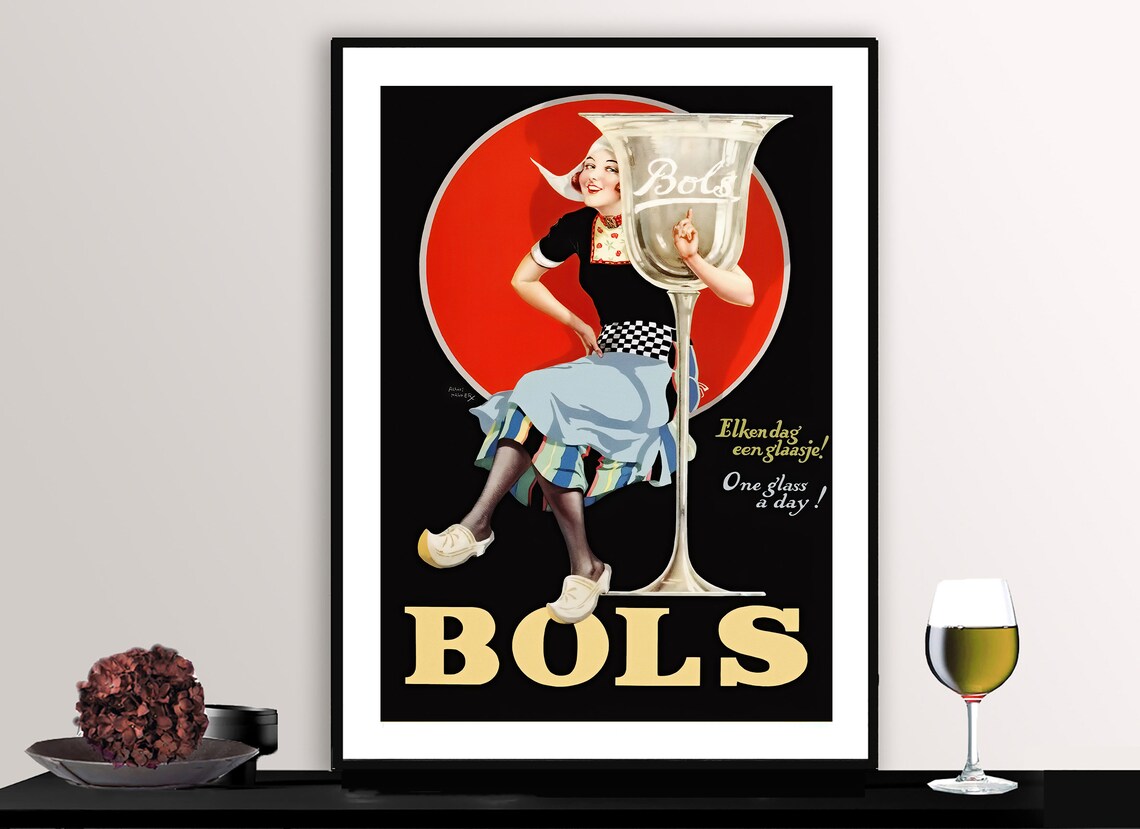 Bols Liqueurs and Gins Vintage Fooddrink Poster