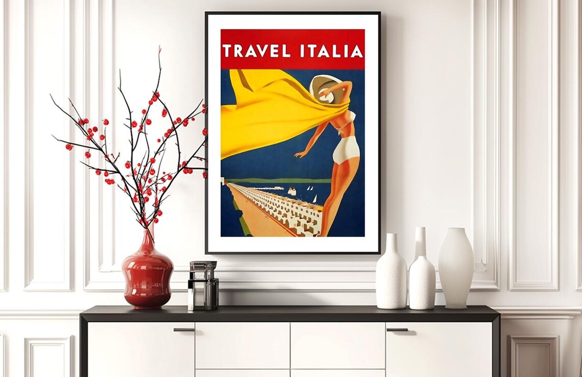 Travel Italia Vintage Travel Poster, Italy Memories