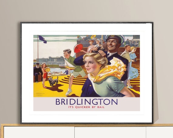 Bridlington England Vintage Travel Poster Poster Paper Or Print Gift Idea
