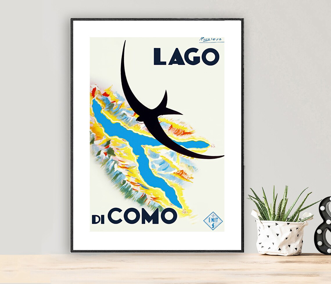 Lago Di Como Italy Vintage Travel Poster