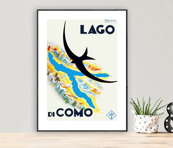 Lago Di Como Italy Vintage Travel Poster