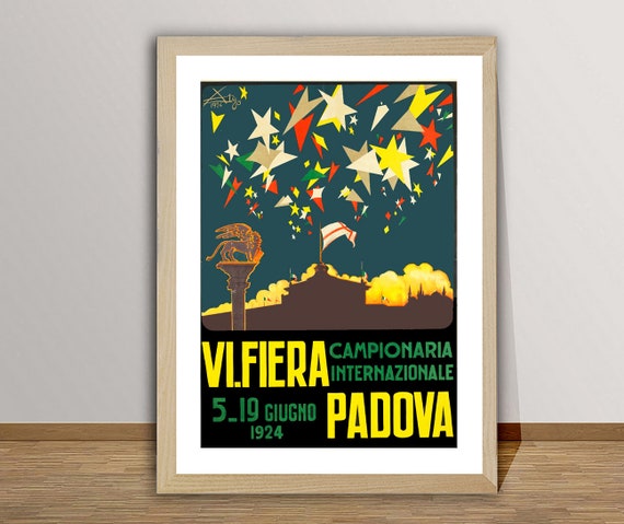 Vi Fiera Campionaria Internazionale Padova Vintage Travel Poster Retro Padova Poster Gift Idea Wall Decor