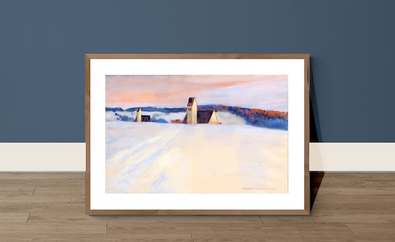 Hans Beat Wieland Gauting Winter Snow Church Landscape Poster