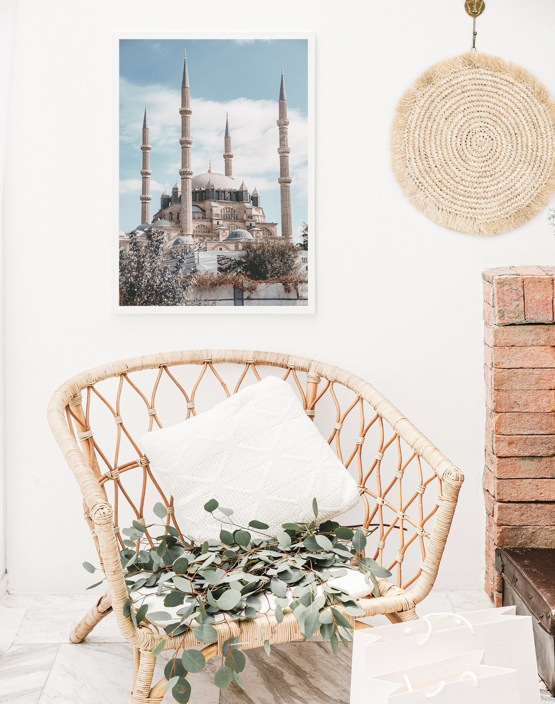Grand Ottoman Mosque Four Minarets Domed Architecture Travel Poster - Image 4