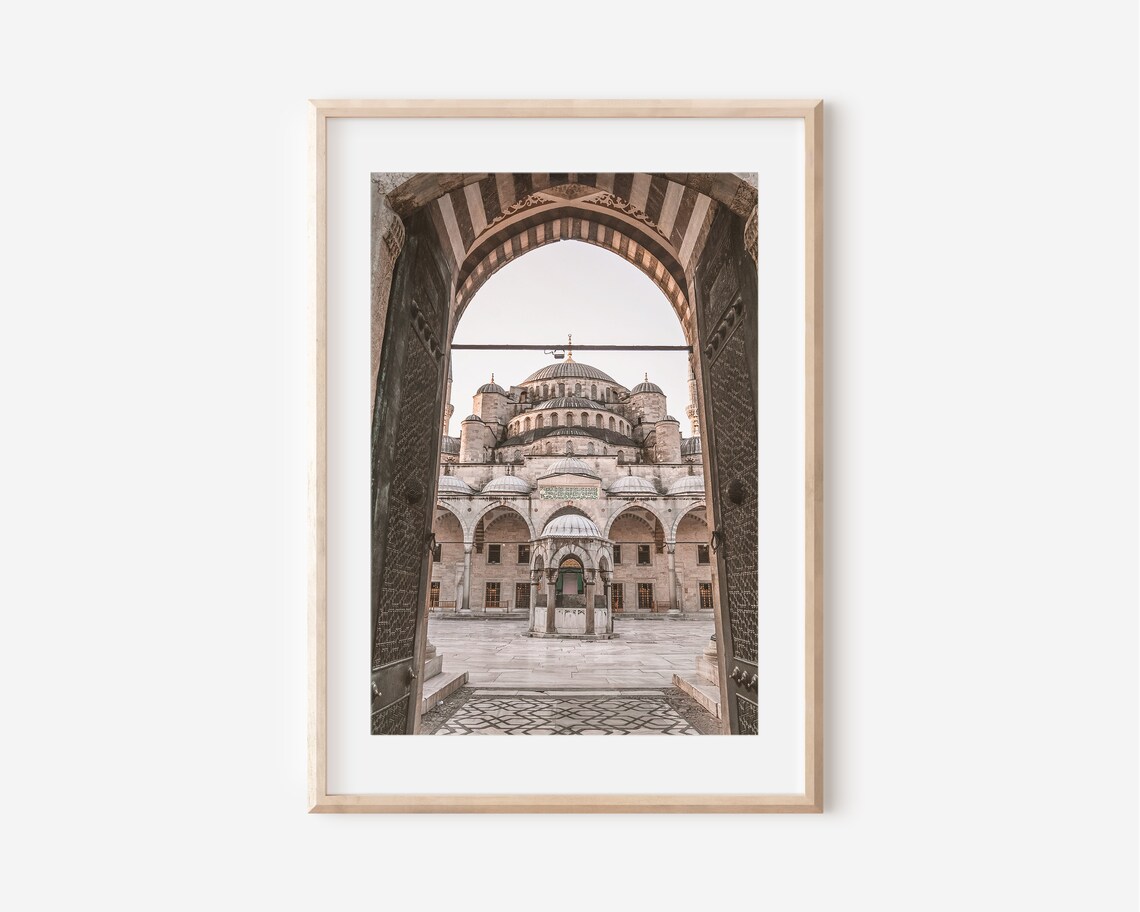 Istanbul Architecture Travel Poster, Retro Boho Decor