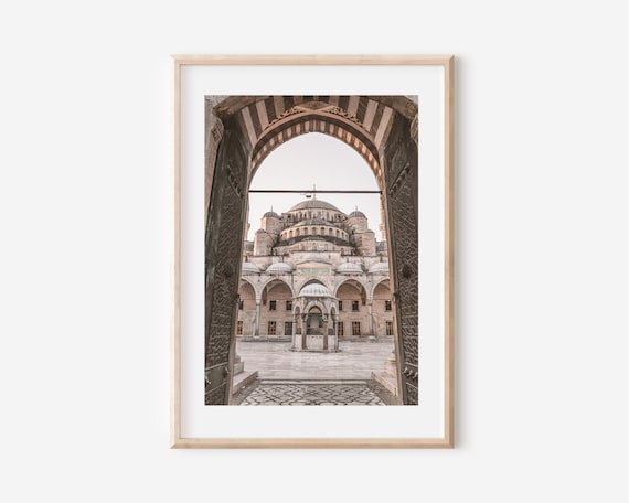 Istanbul Architecture Travel Poster, Retro Boho Decor