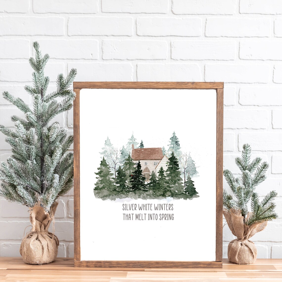 Silver White Winters That Melt Into Spring Quote Art Print - Image 9