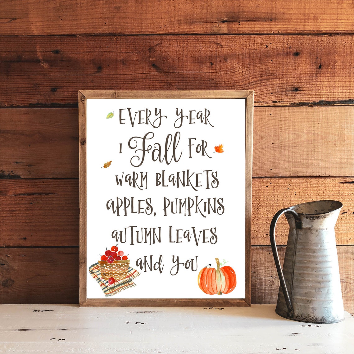 Every Year I Fall For Autumn Love Farmhouse Fall Quote Art Print - Image 2