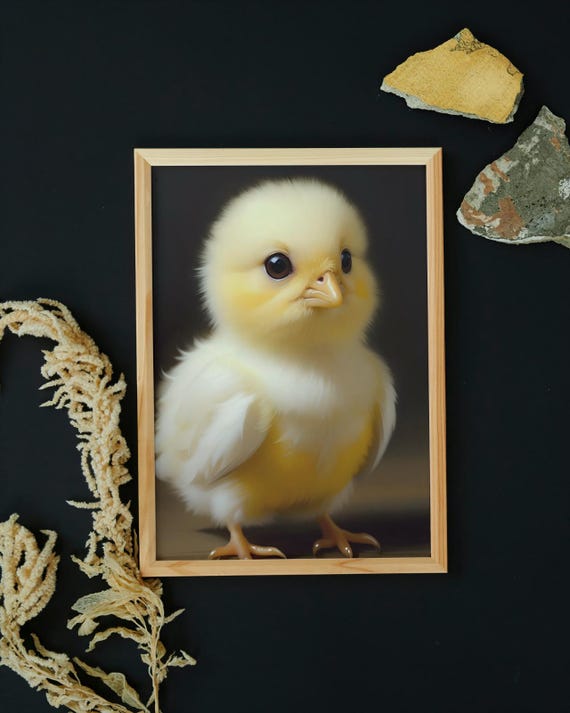 Baby Chick Wall Art Home Decor Cute Animal Painting Living Room Art