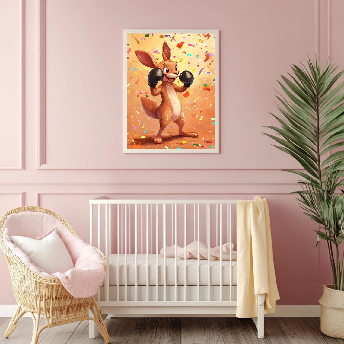 Funny Boxing Kangaroo Nursery Wall Art Kangaroo Baby Shower Gift Cute Kids Decor Sport Theme Nursery Print - Image 4