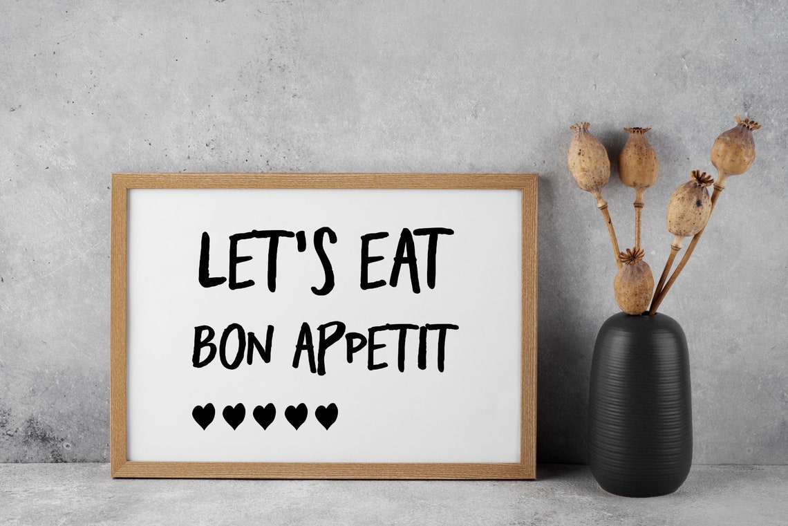 Lets Eat Print Minimalist Kitchen Wall Art